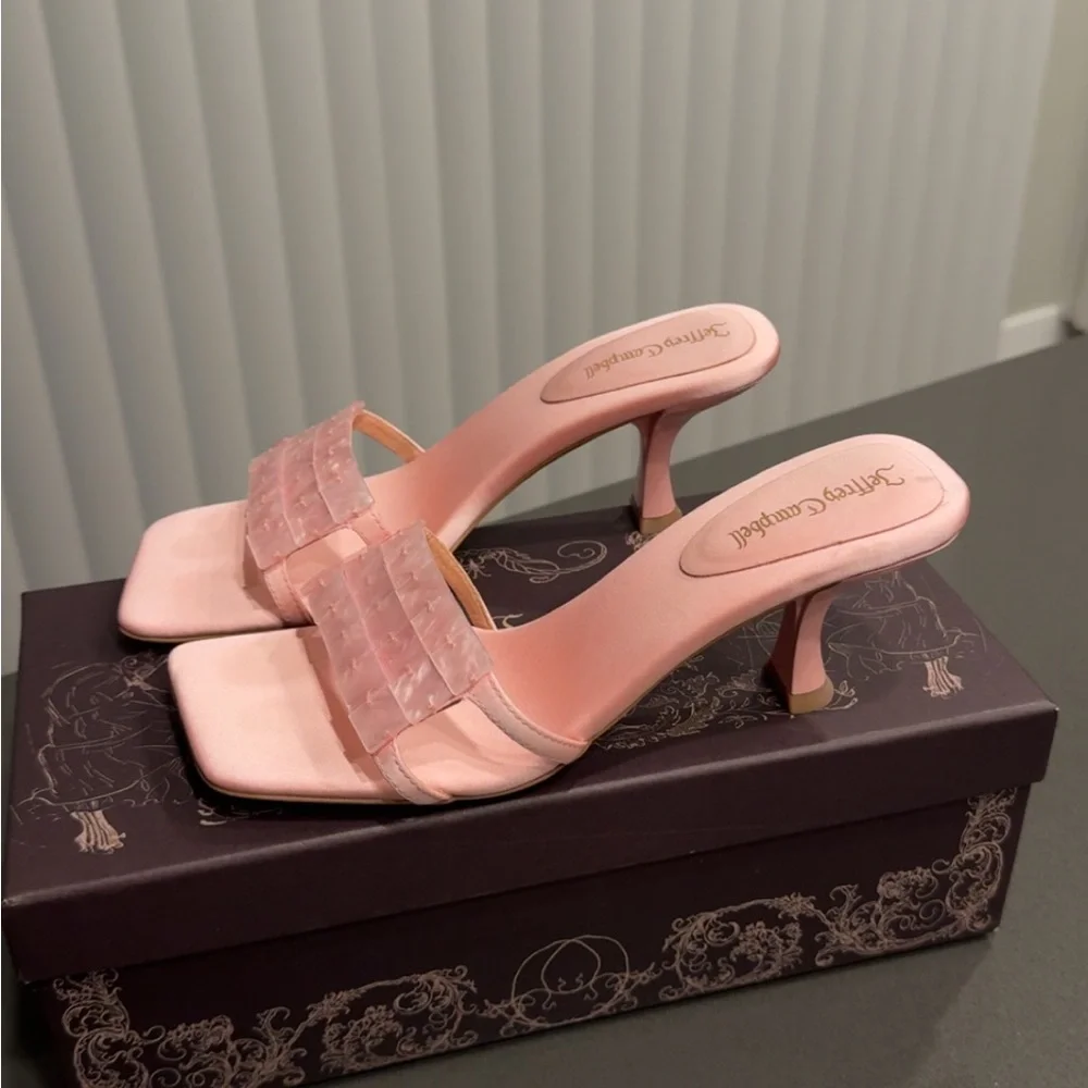 Jeffrey Campbell Abalone-Inspired Square Toe Heels Sandals 7